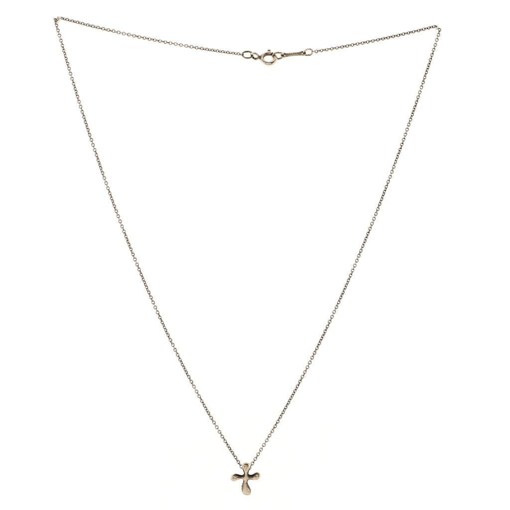 Elsa Peretti Cross Pendant Necklace Sterling Silver 14mm