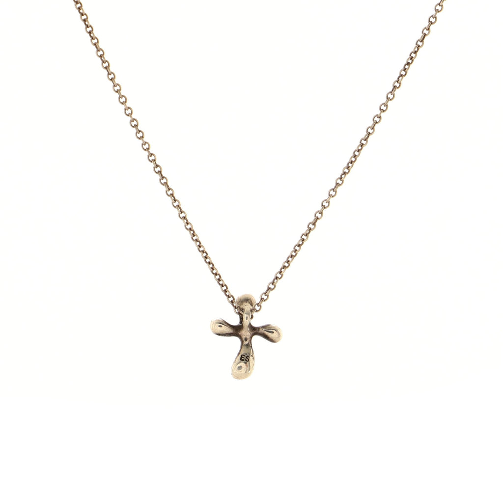 Elsa Peretti Cross Pendant Necklace Sterling Silver 14mm
