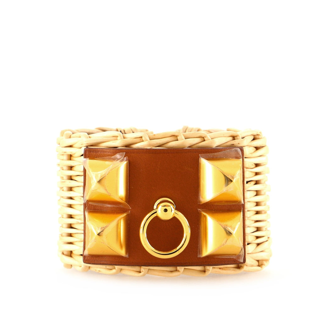 Medor Picnic Cuff Bracelet Wicker and Leather