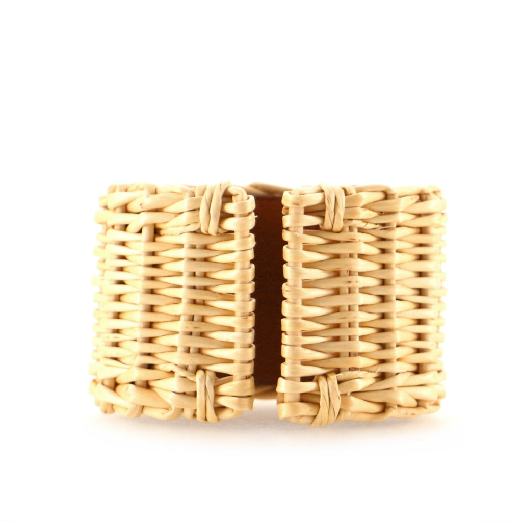 Medor Picnic Cuff Bracelet Wicker and Leather