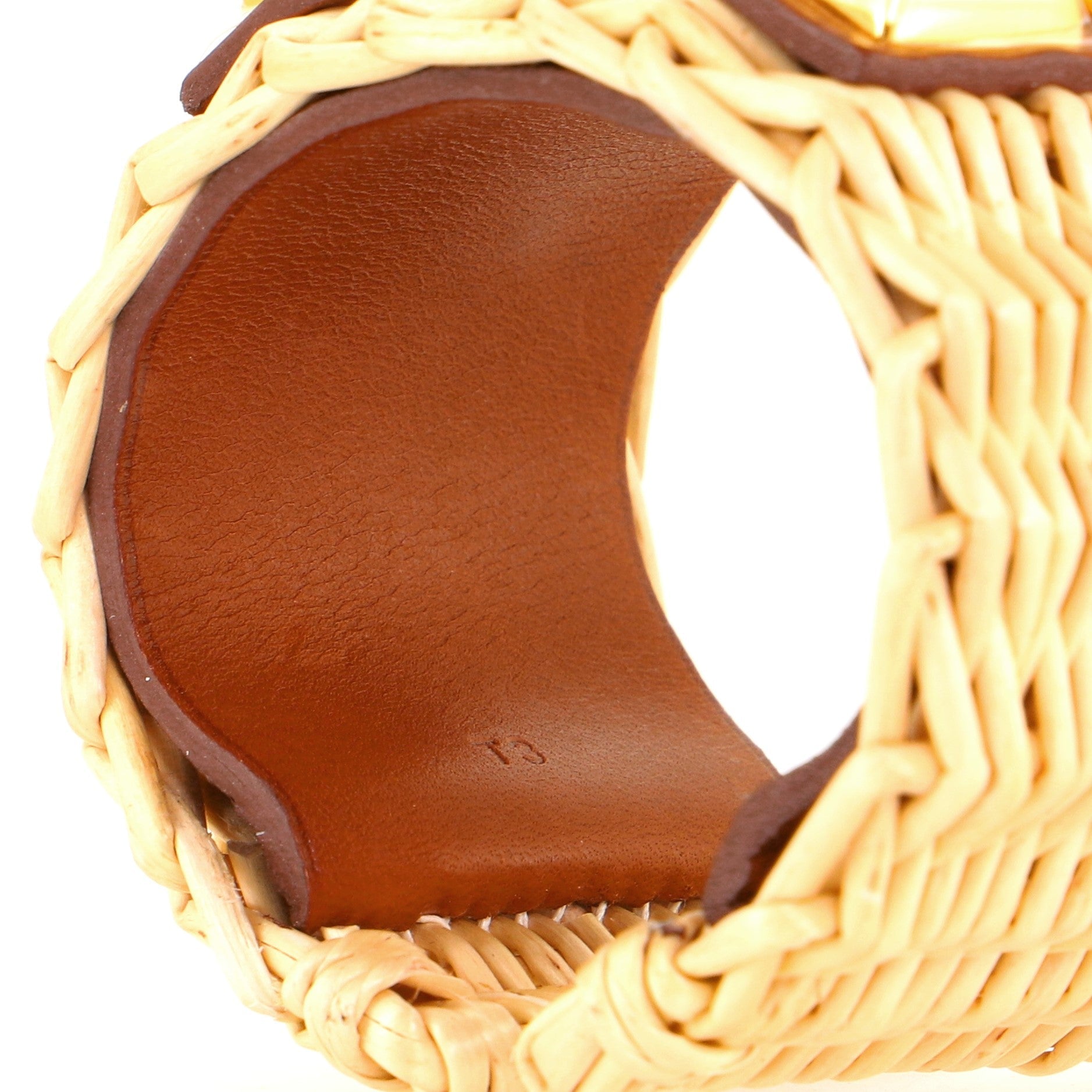 Medor Picnic Cuff Bracelet Wicker and Leather
