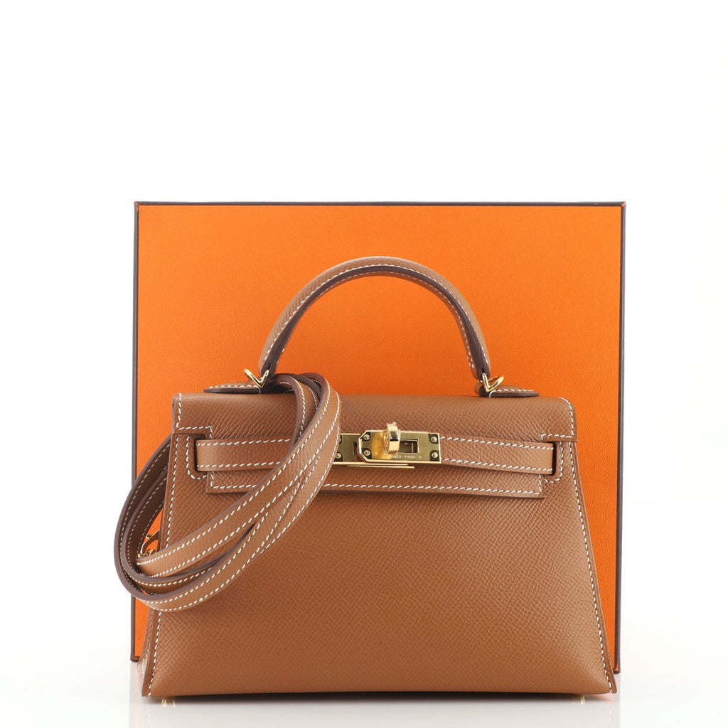 Kelly Mini II Bag Gold Epsom with Gold Hardware 20