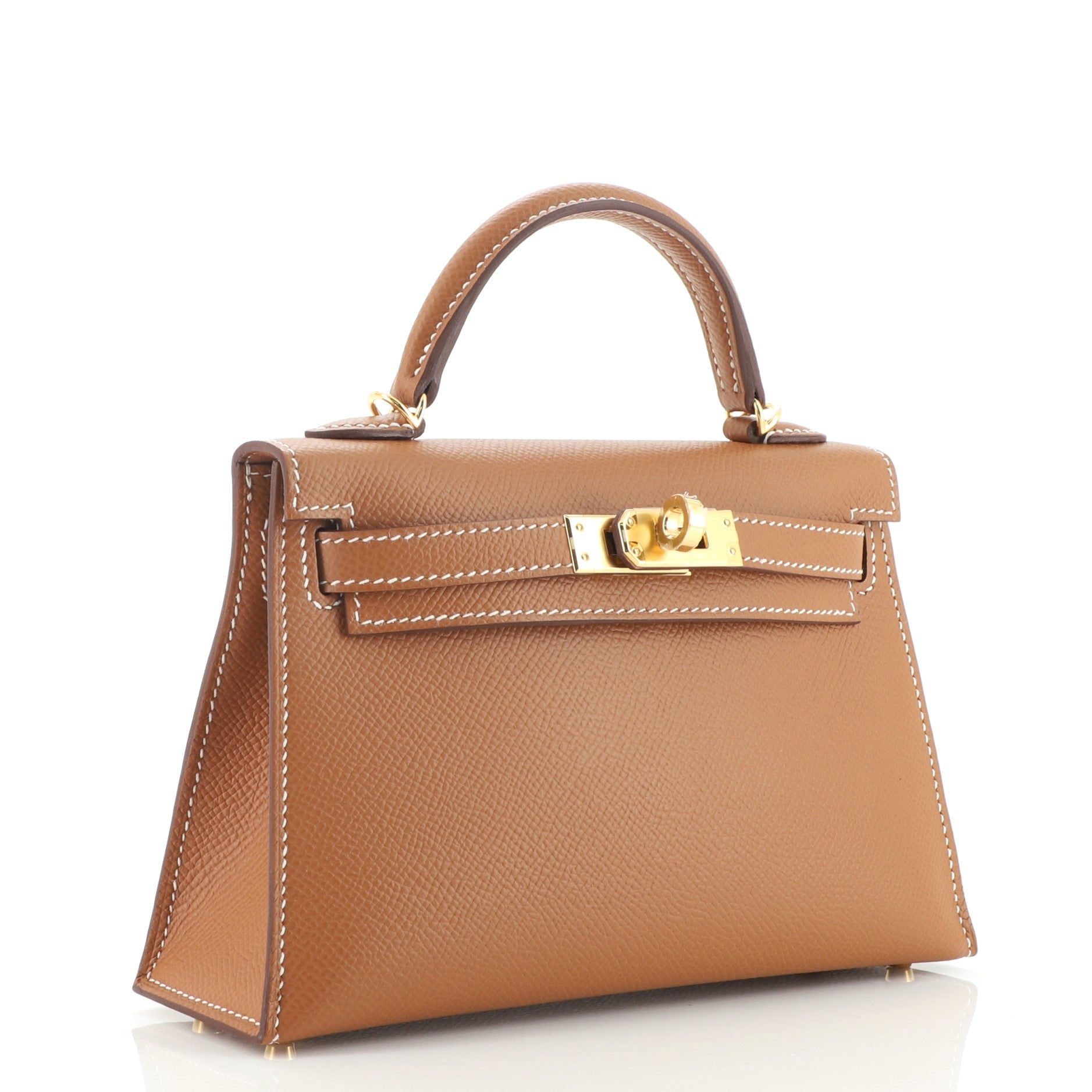 Kelly Mini II Bag Gold Epsom with Gold Hardware 20