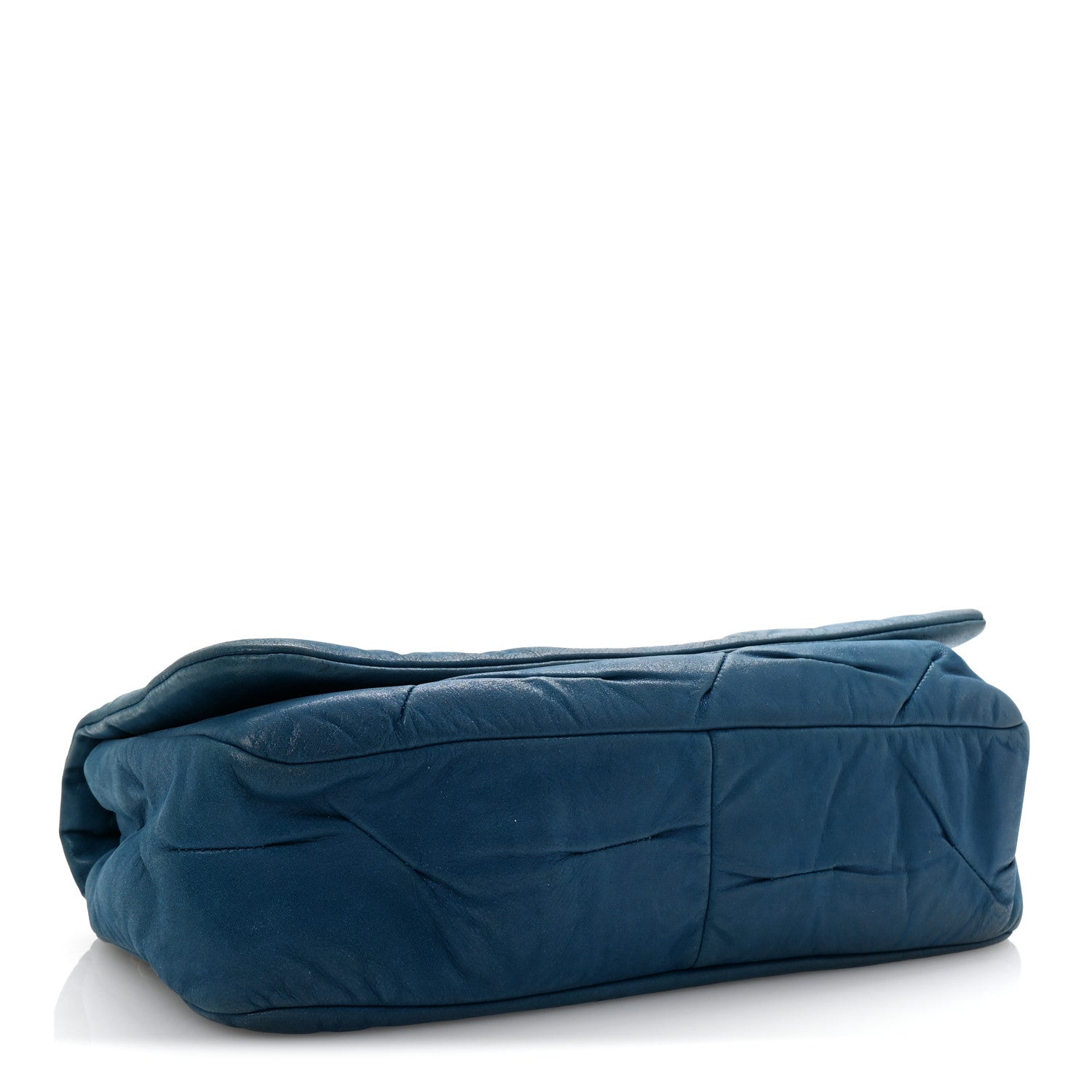 Iridescent Calfskin Glint Flap Blue