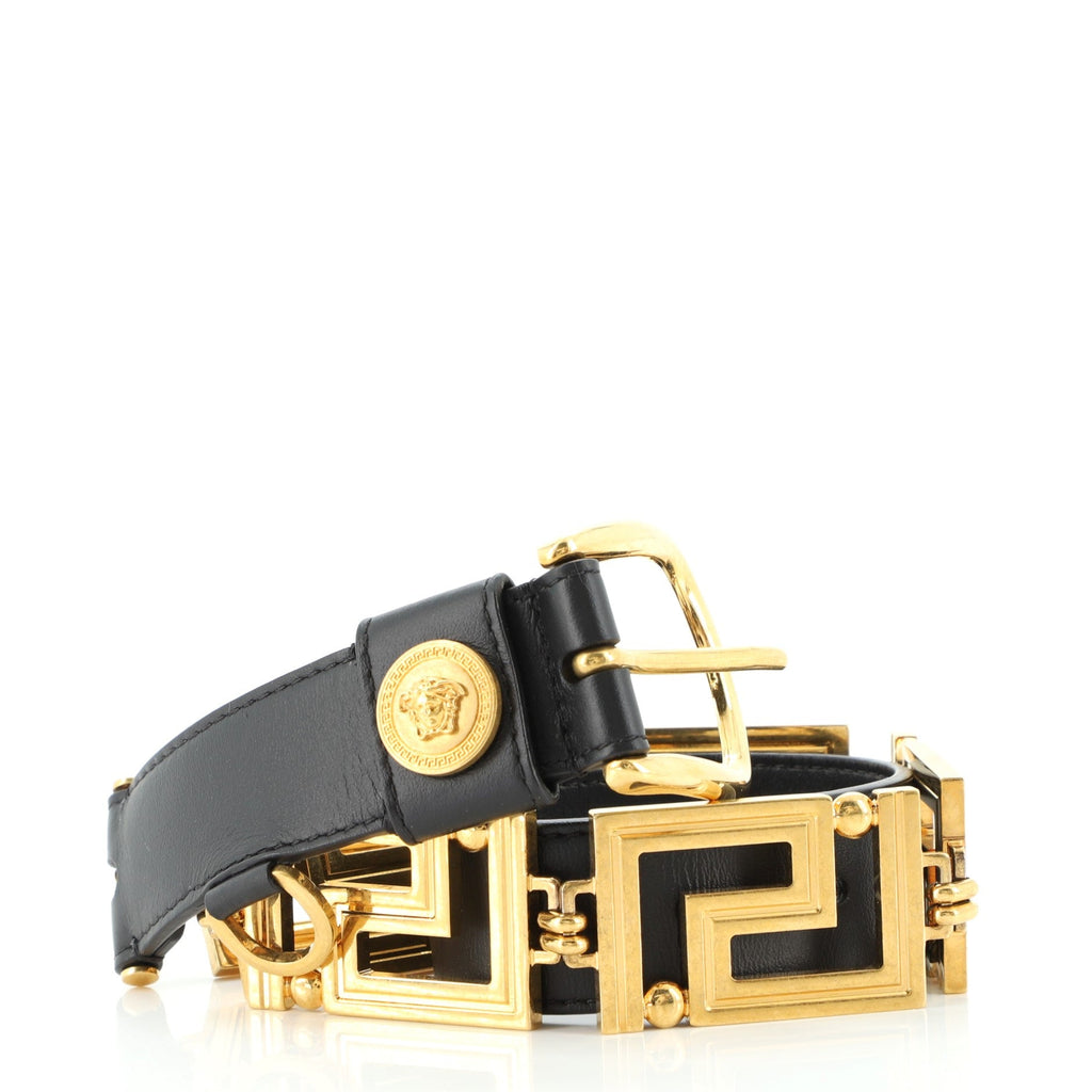 Tribute Chain Link Belt Metal and Leather Medium 65