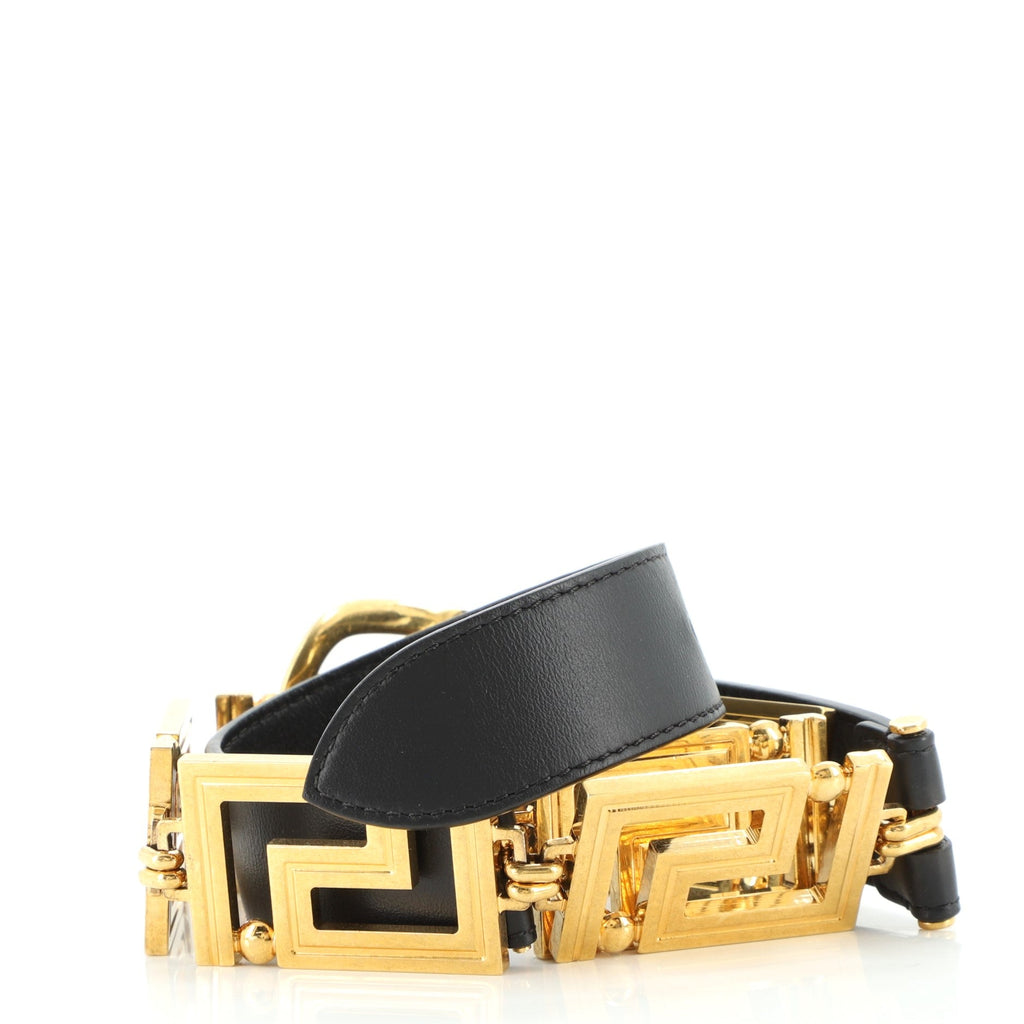 Tribute Chain Link Belt Metal and Leather Medium 65