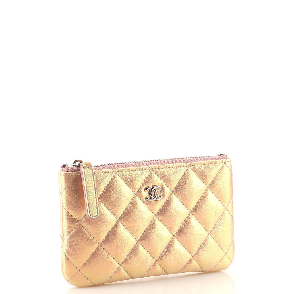 Classic O Case Pouch Quilted Iridescent Calfskin Mini