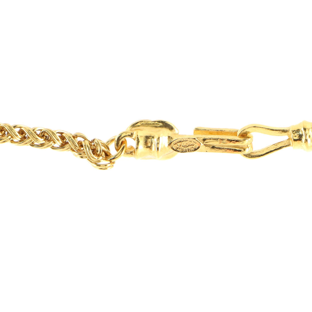 Vintage CC Cut-Out Pendant Necklace Metal