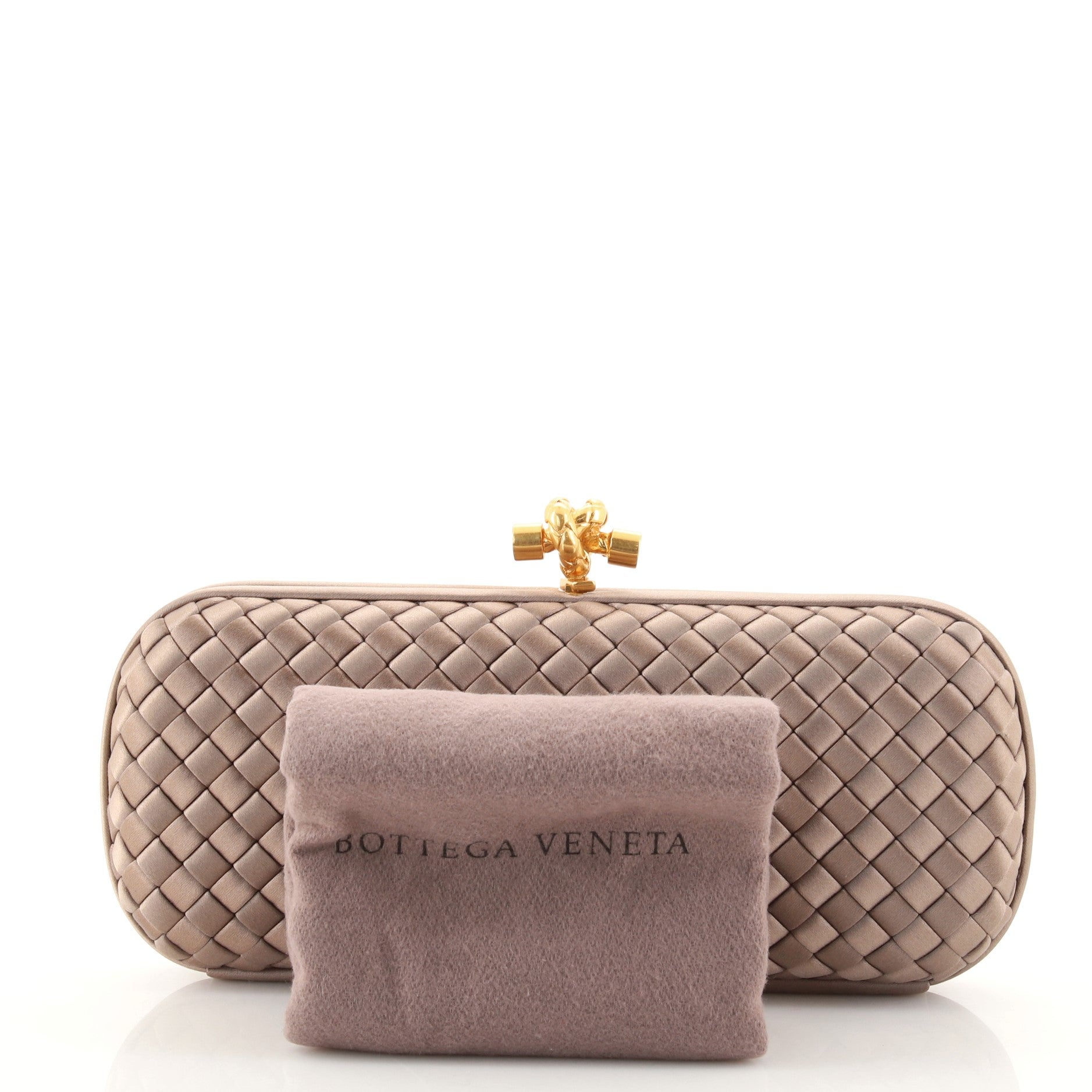 Box Knot Clutch Intrecciato Satin Long