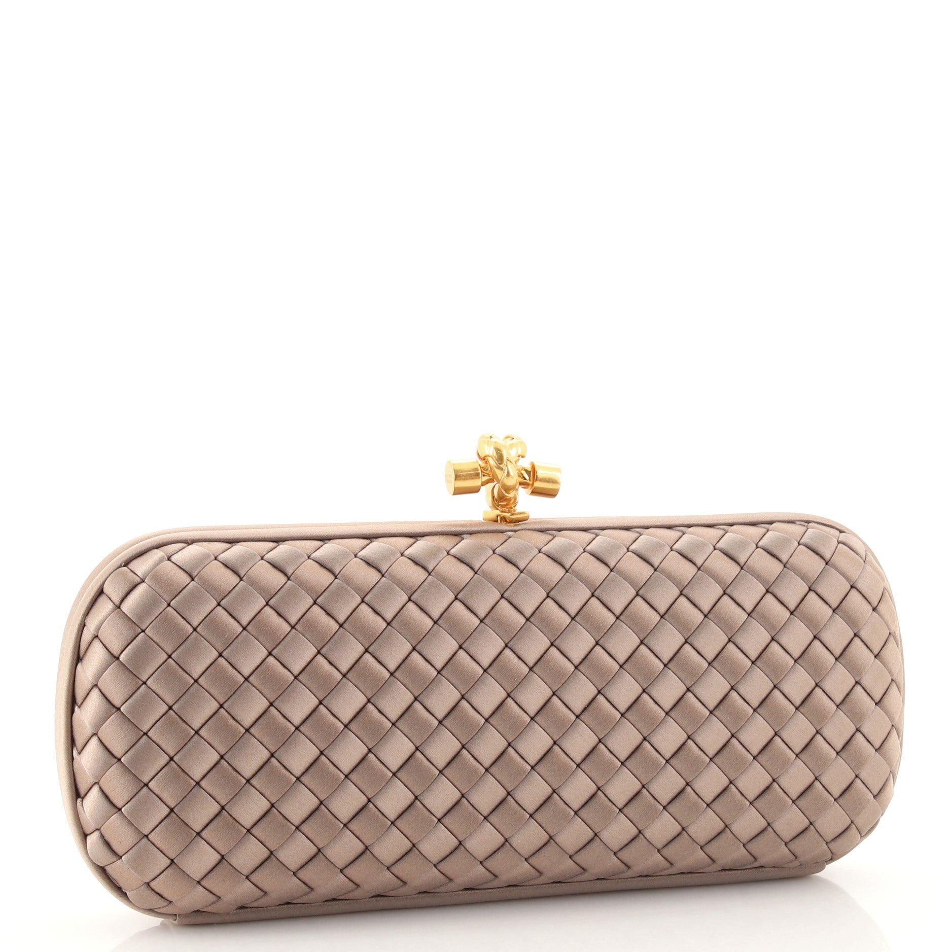Box Knot Clutch Intrecciato Satin Long