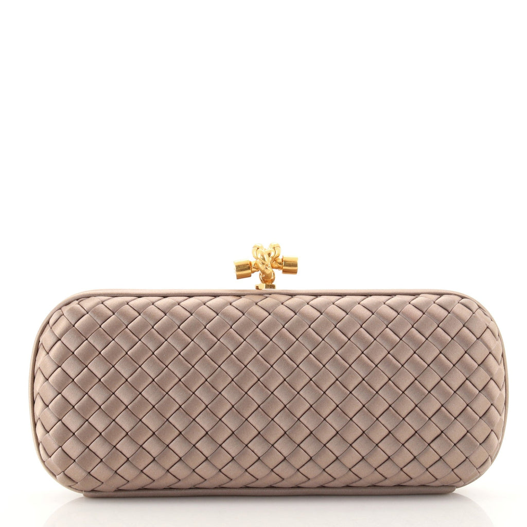Box Knot Clutch Intrecciato Satin Long