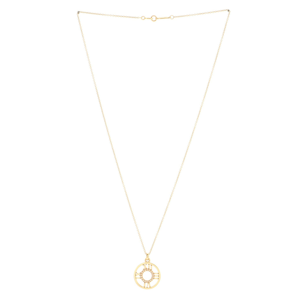 Atlas Open Medallion Pendant Necklace 18K Rose Gold with Diamonds
