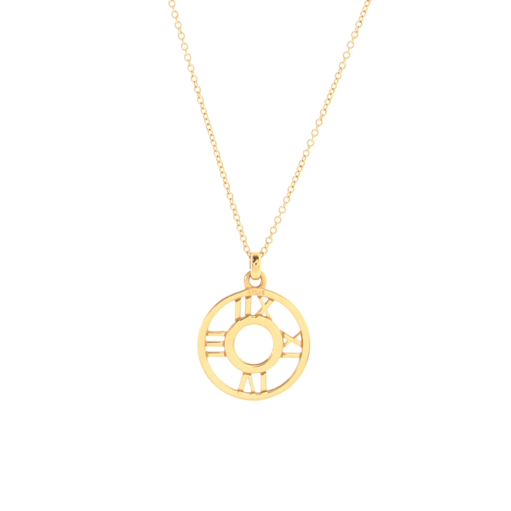 Atlas Open Medallion Pendant Necklace 18K Rose Gold with Diamonds