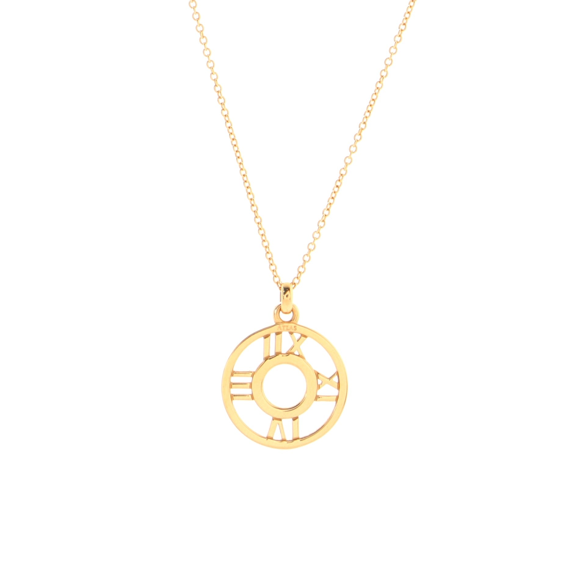 Atlas Open Medallion Pendant Necklace 18K Rose Gold with Diamonds