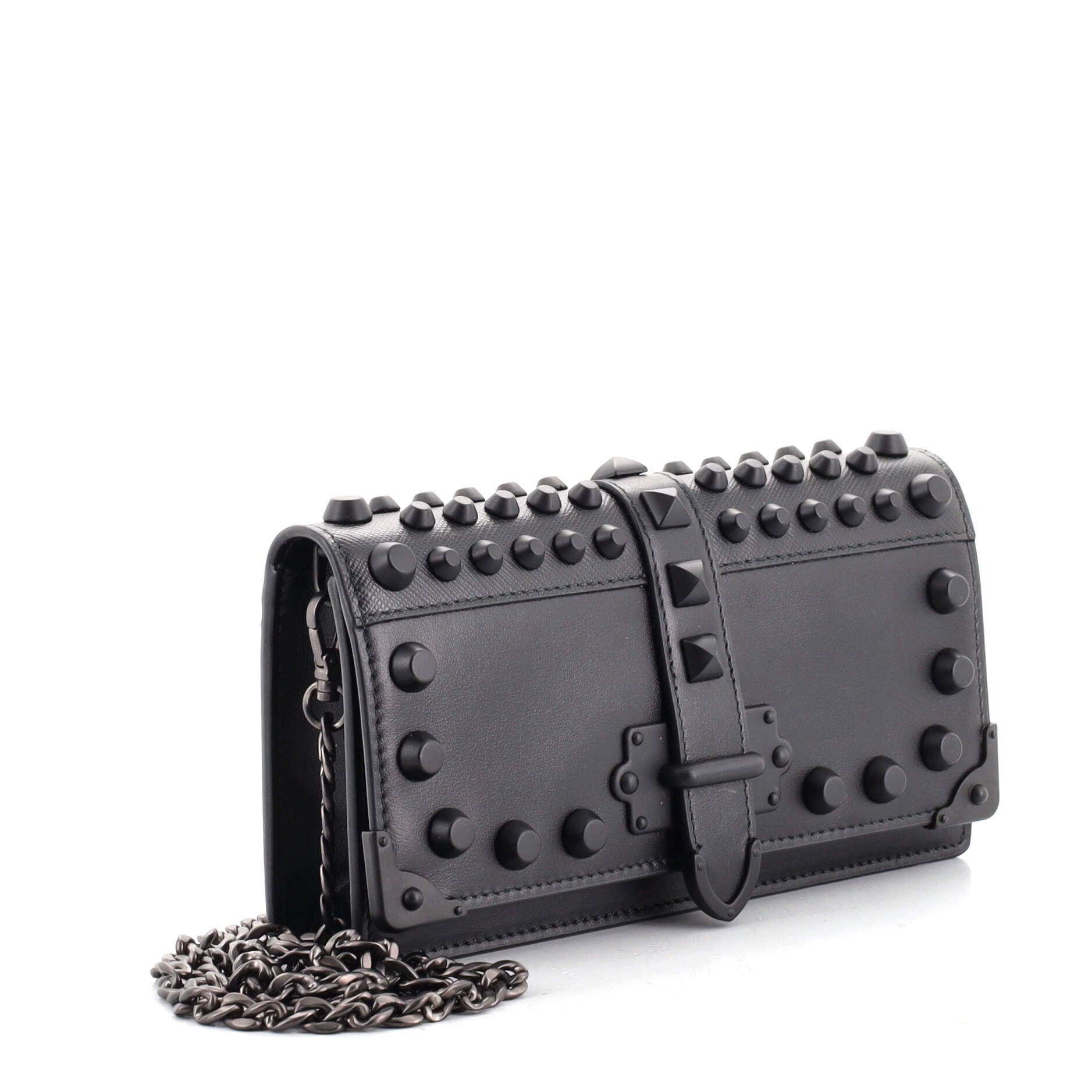 Cahier Crossbody Bag Studded City Calf and Saffiano Leather Mini