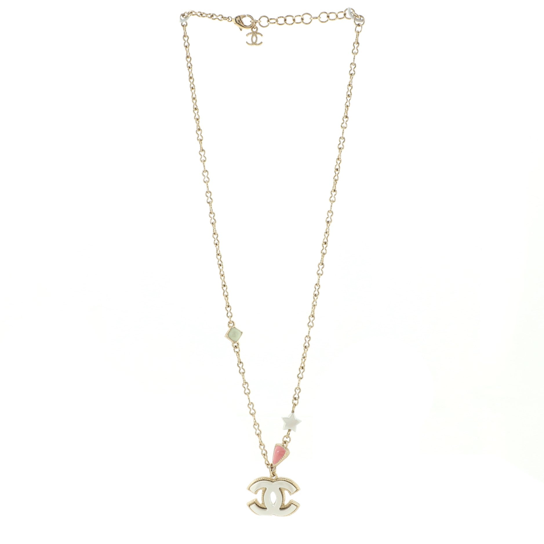 CC Pendant Necklace Metal with Enamel