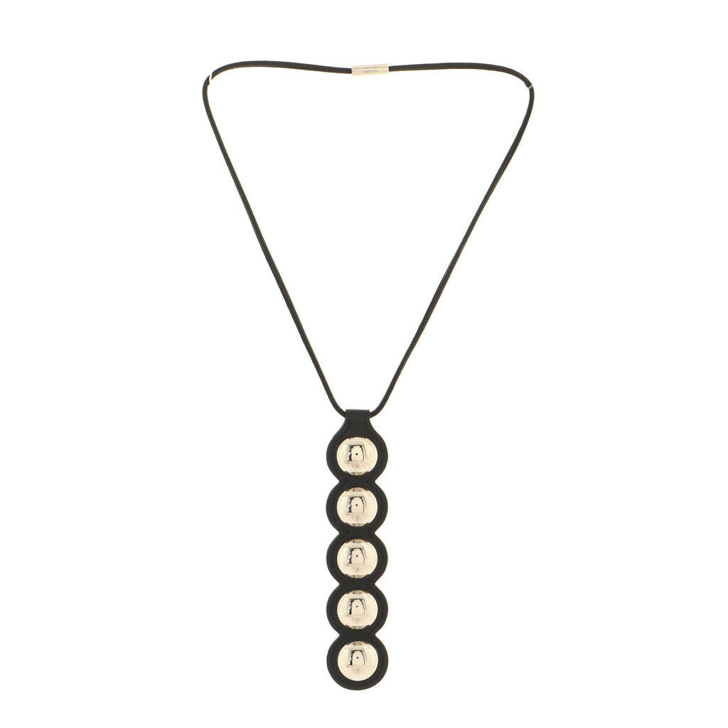 Passage Cloute Pendant Necklace Metal with Leather