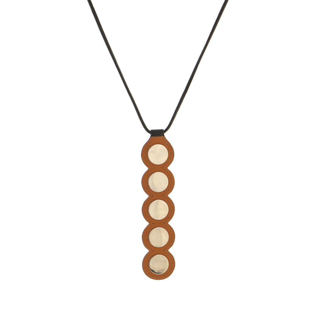 Passage Cloute Pendant Necklace Metal with Leather
