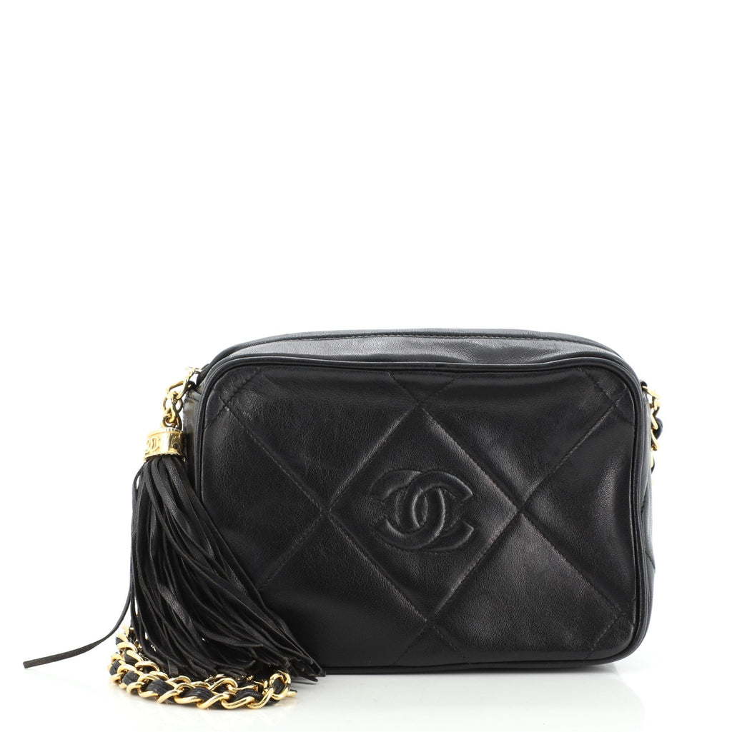 Vintage Diamond CC Camera Bag Quilted Leather Mini