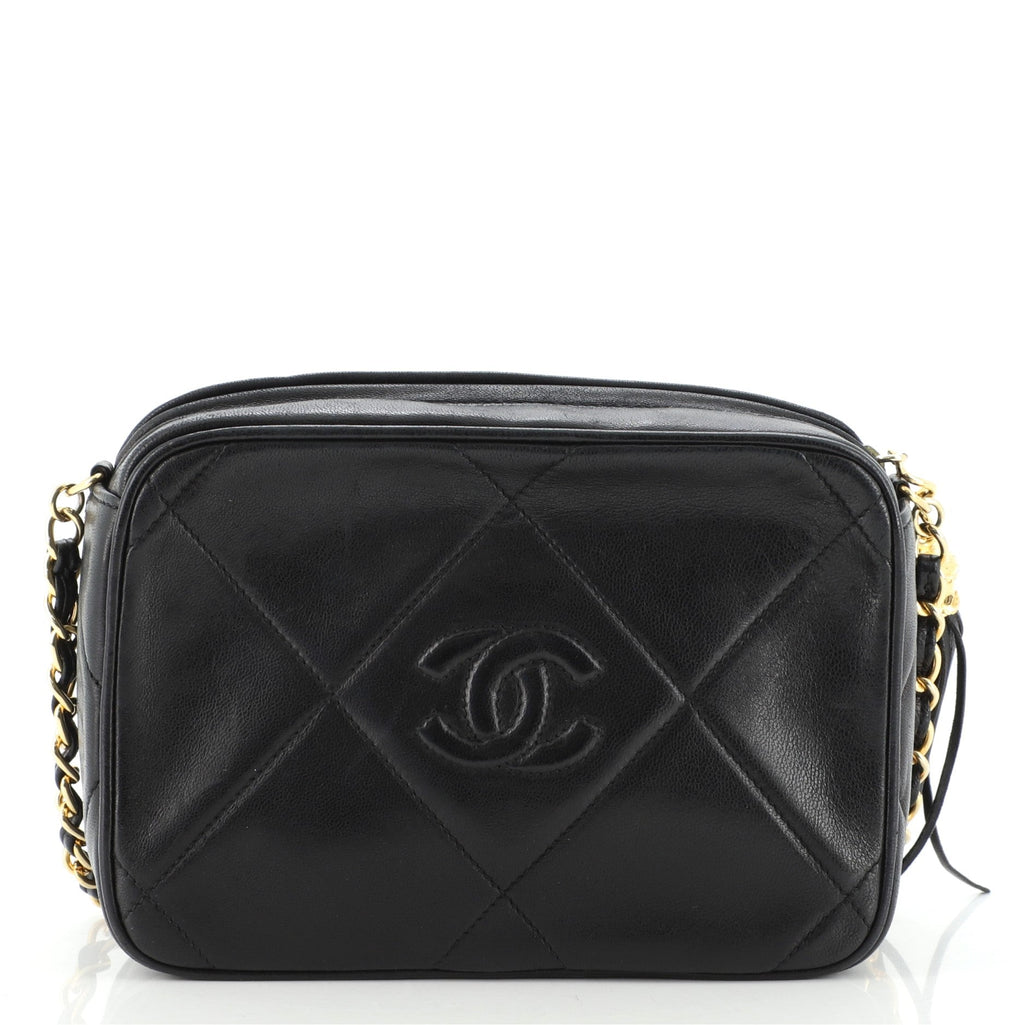Vintage Diamond CC Camera Bag Quilted Leather Mini