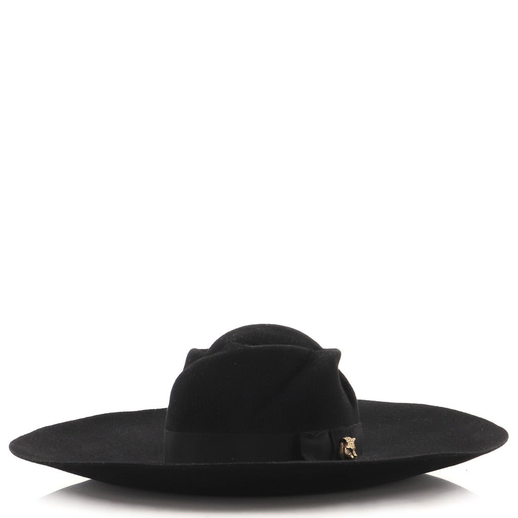 Animalier Bow Wide Brim Hat Felt XXL