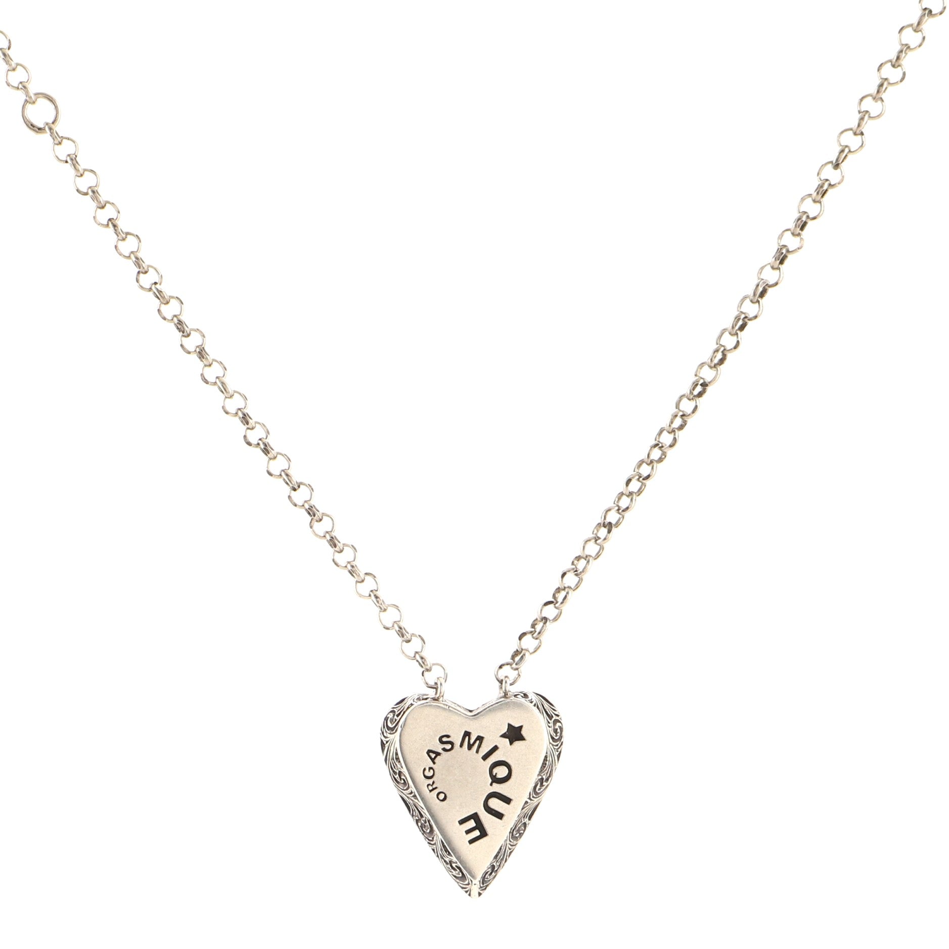 Orgasmique Heart Pendant Necklace Sterling Silver