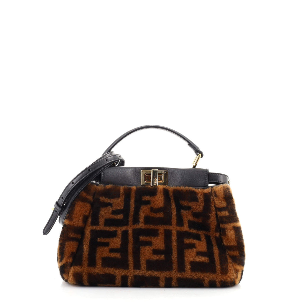 Peekaboo Bag Zucca Shearling Mini