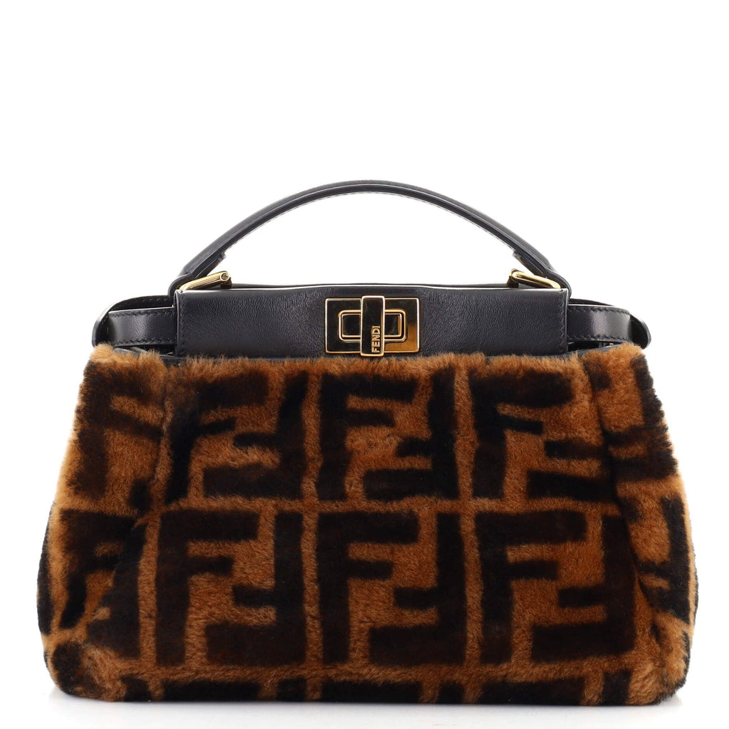 Peekaboo Bag Zucca Shearling Mini