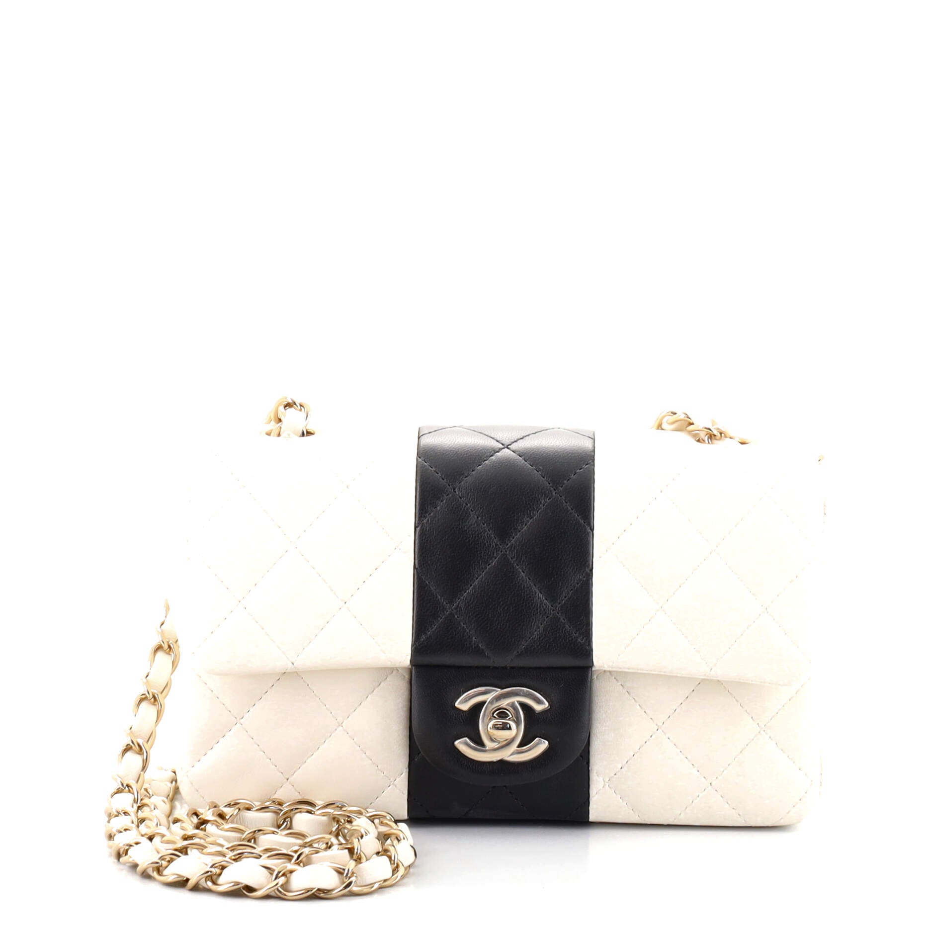 Bicolor Classic Single Flap Bag Quilted Lambskin Mini