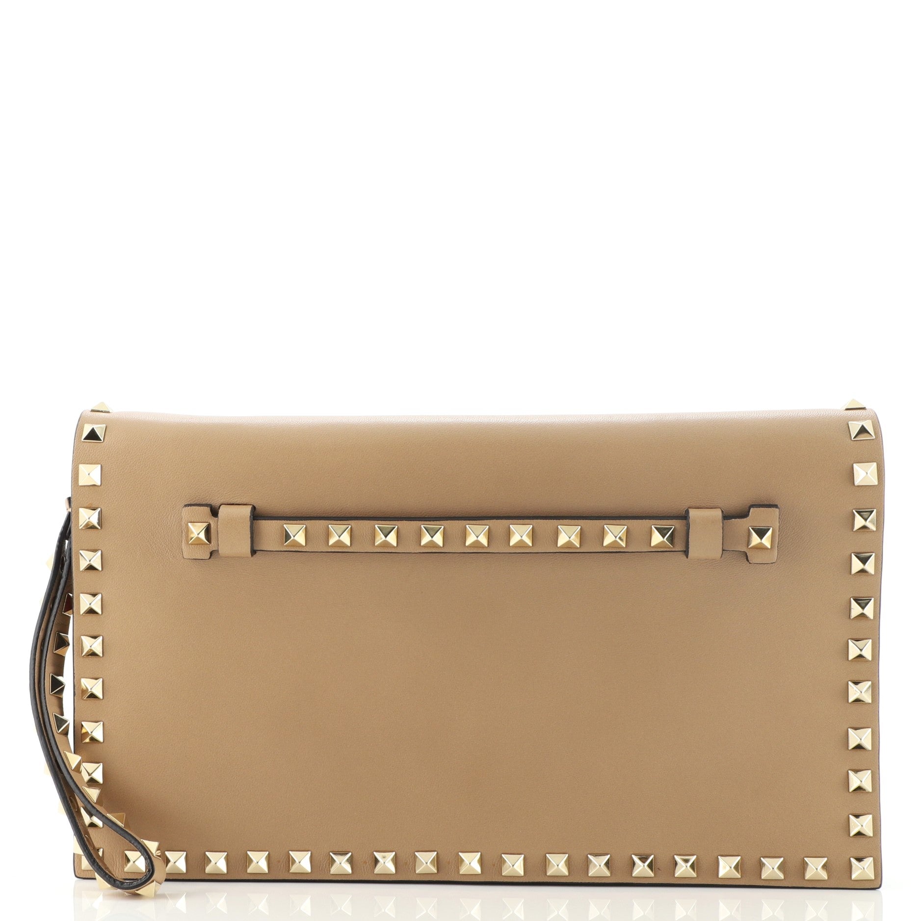 Rockstud Flap Clutch Leather
