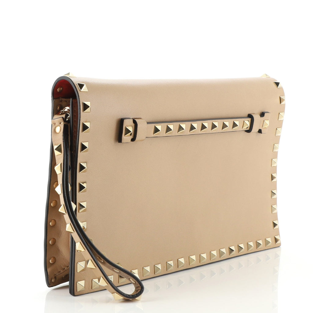 Rockstud Flap Clutch Leather