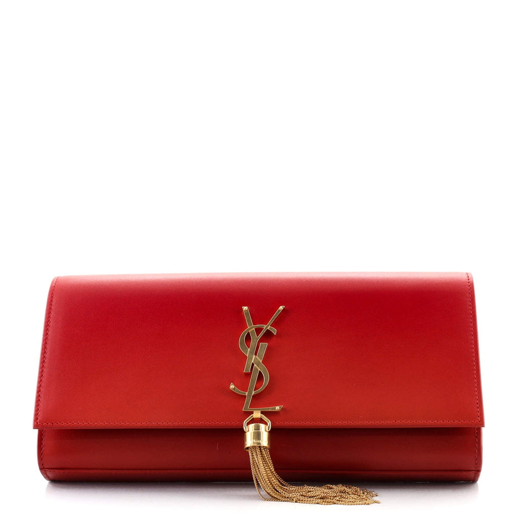 Classic Monogram Tassel Clutch Leather Long