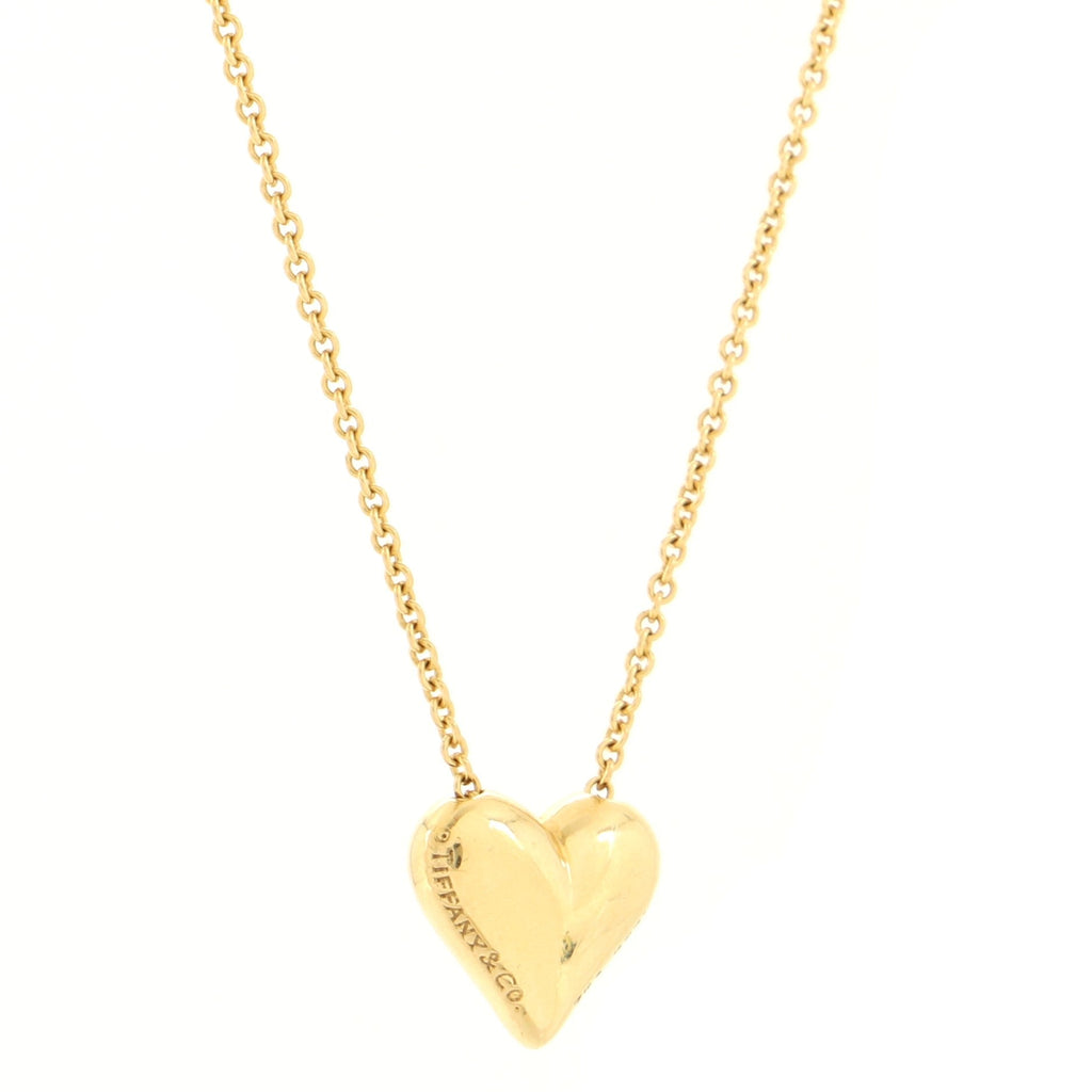 Etoile Heart 5 Diamond Pendant Necklace 18K Yellow Gold with Platinum and Diamonds