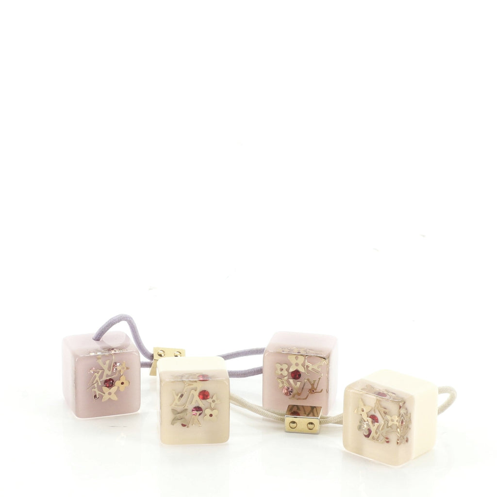 Inclusion Cube Hair Ties Set Resin with Crystals XS