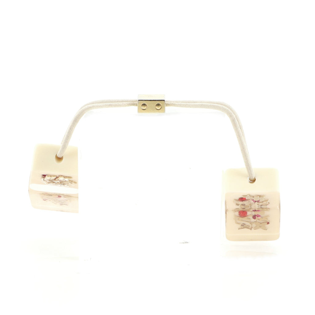 Inclusion Cube Hair Ties Set Resin with Crystals XS