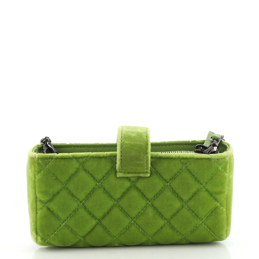 Chain Phone Holder Crossbody Bag Quilted Velvet Mini