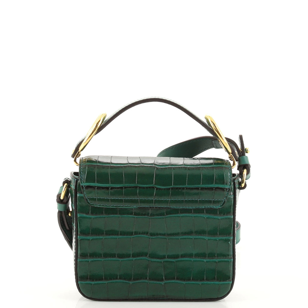 C Flap Bag Crocodile Embossed Leather Mini