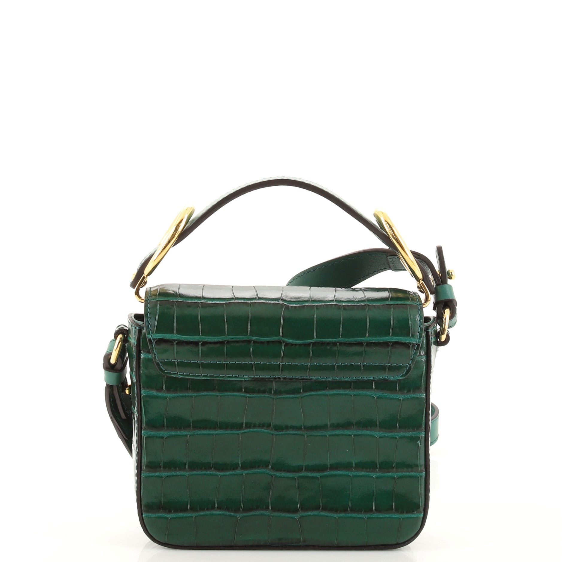 C Flap Bag Crocodile Embossed Leather Mini