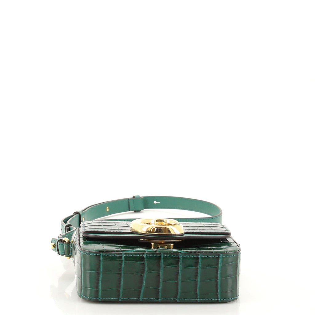 C Flap Bag Crocodile Embossed Leather Mini