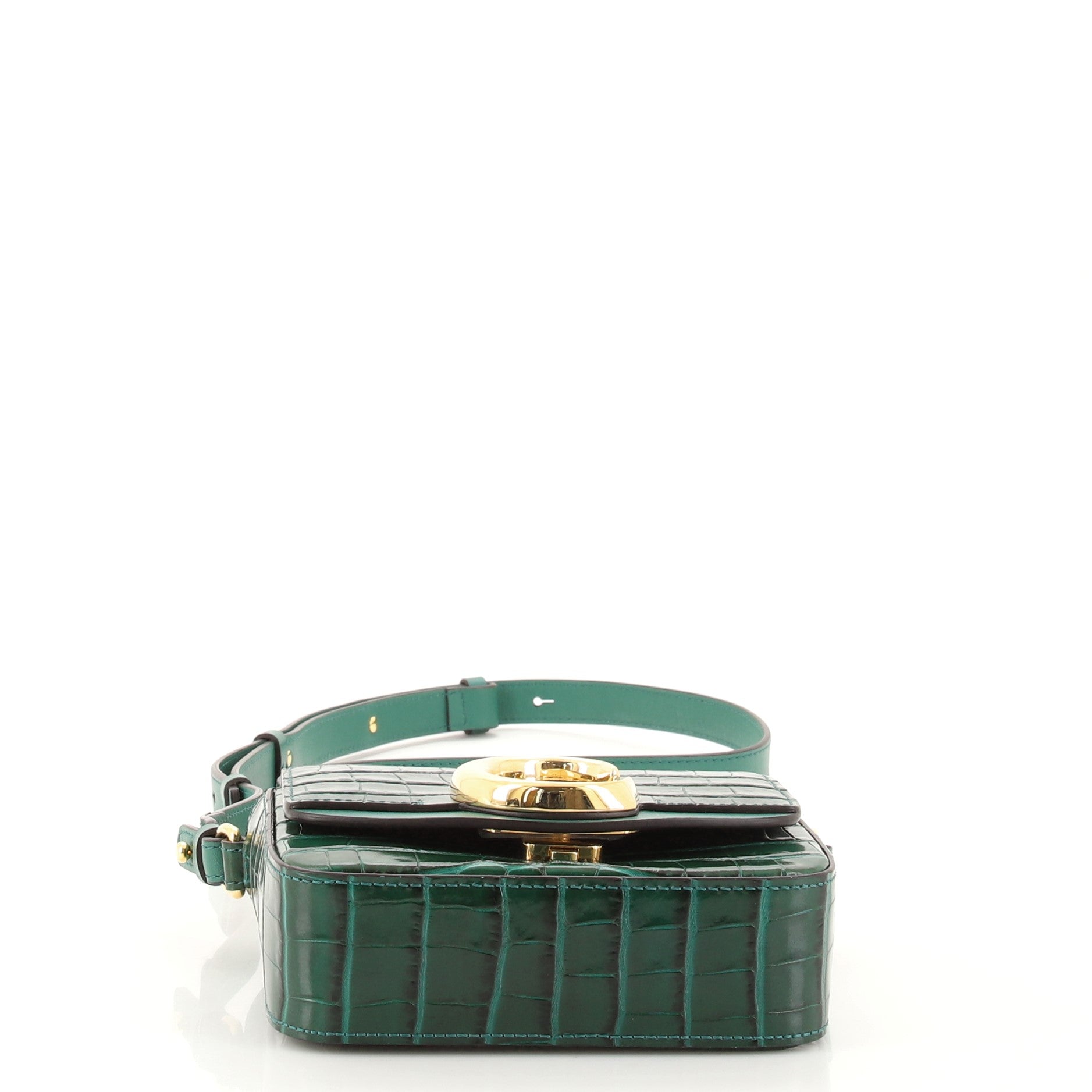 C Flap Bag Crocodile Embossed Leather Mini