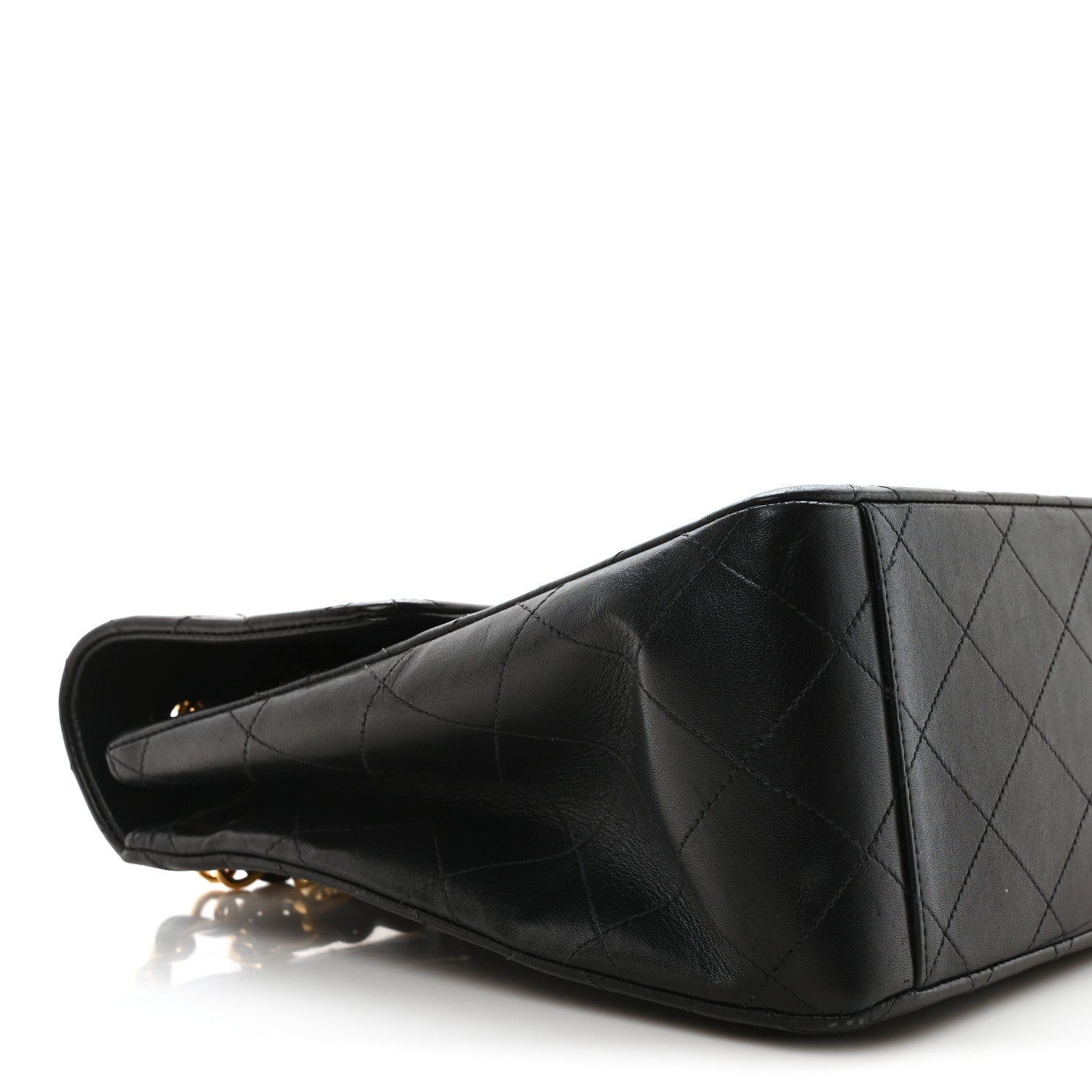 Lambskin Quilted XL Jumbo Single Flap Black