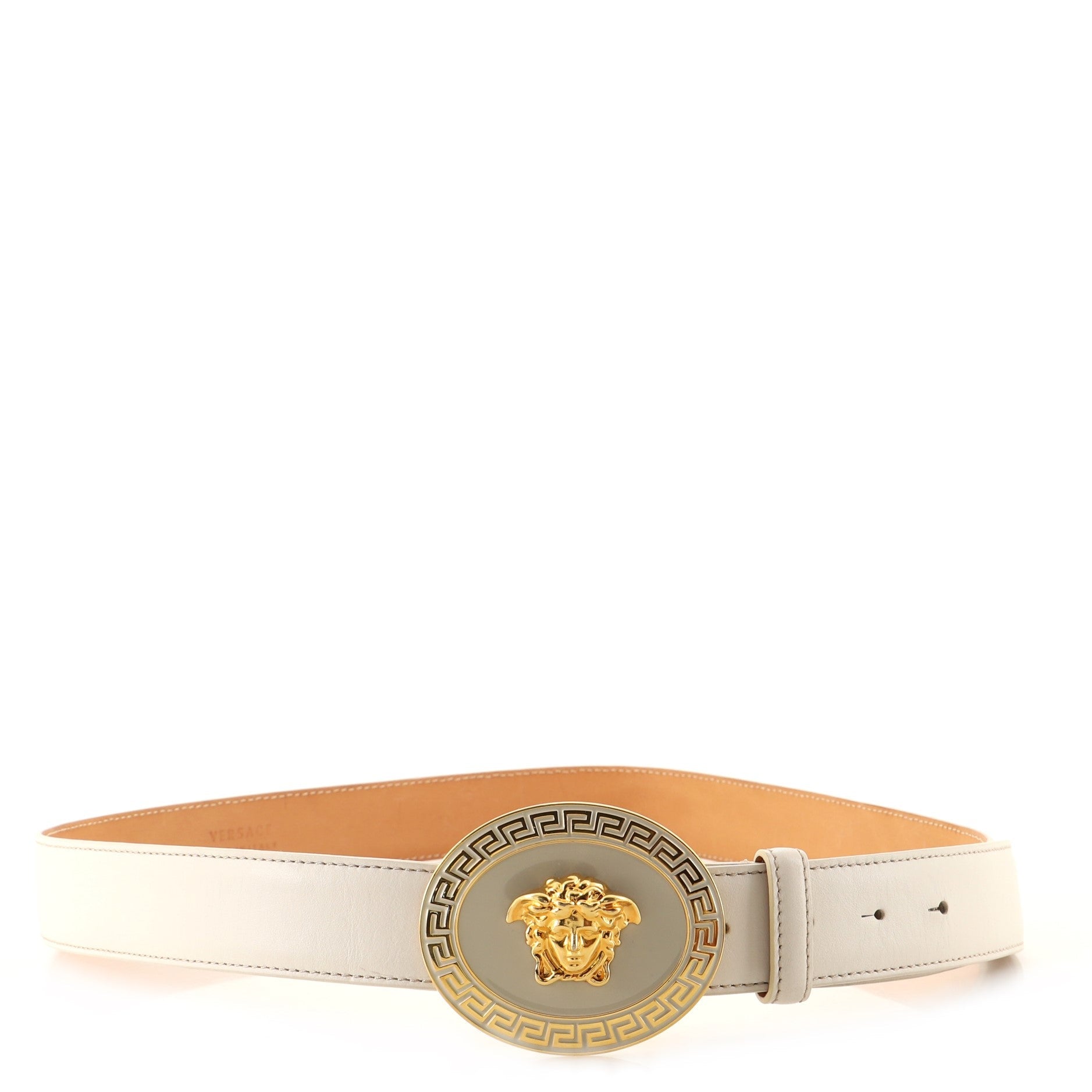 Medusa Oval Buckle Belt Leather Medium 105