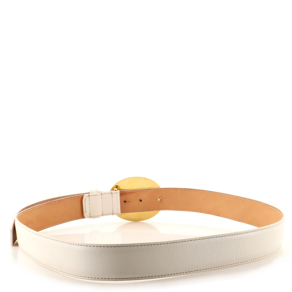 Medusa Oval Buckle Belt Leather Medium 105