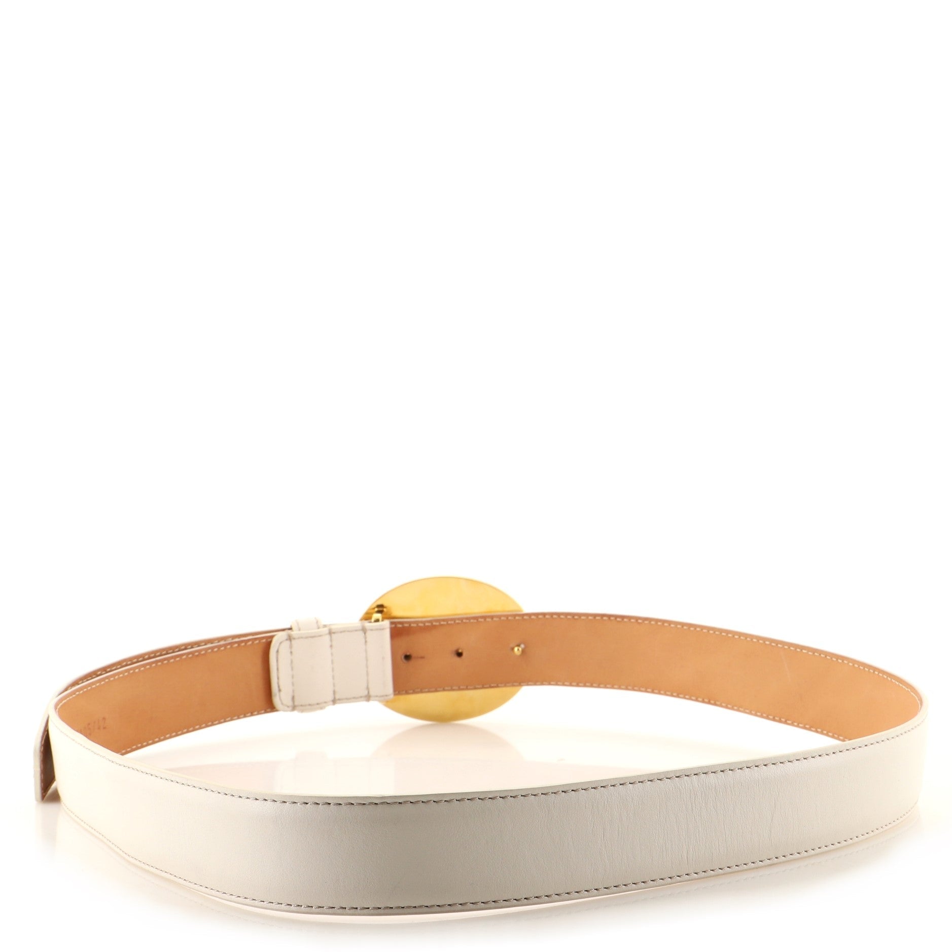 Medusa Oval Buckle Belt Leather Medium 105