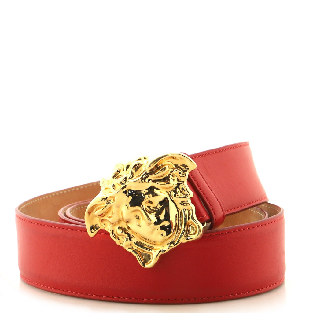 Medusa Buckle Belt Leather Wide 105