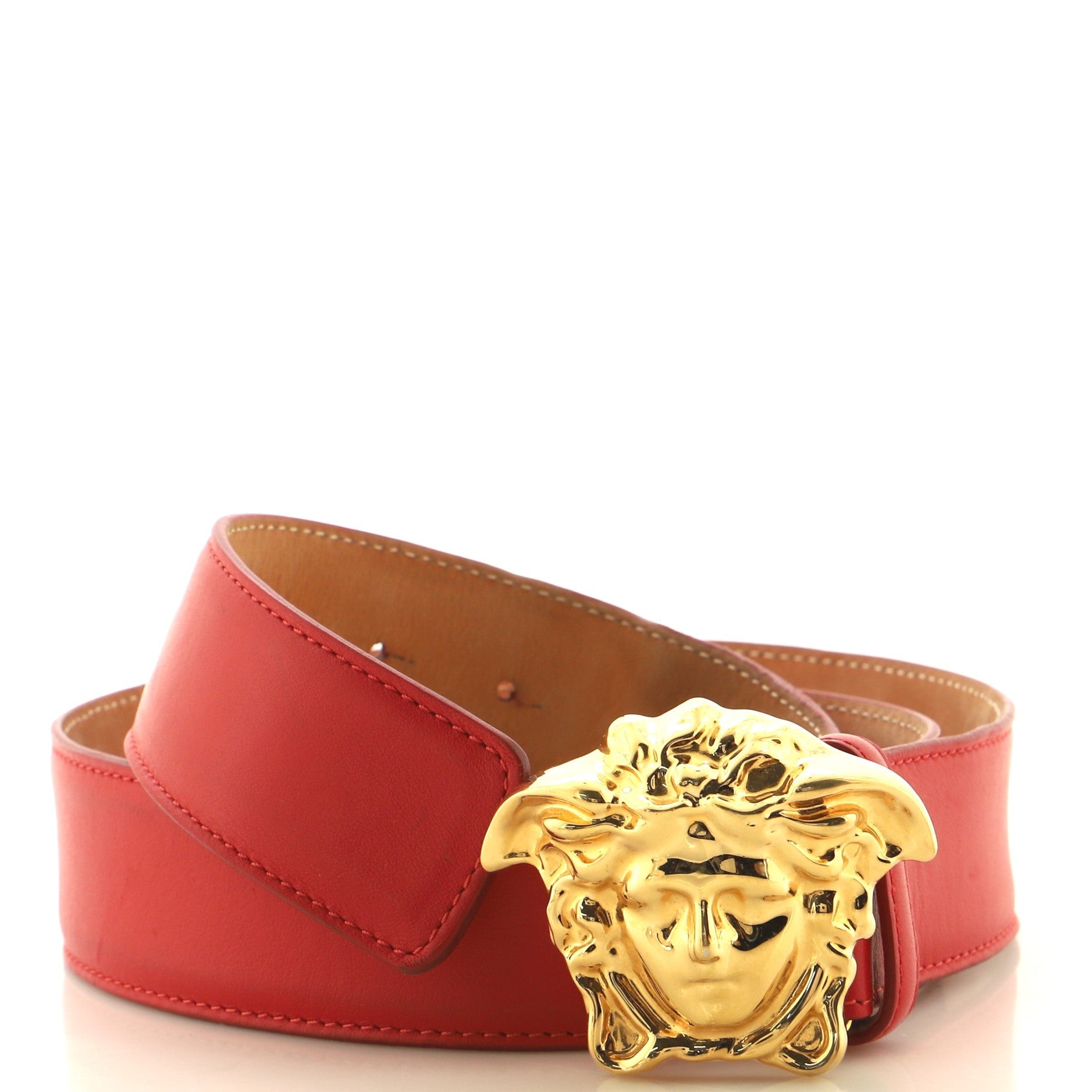 Medusa Buckle Belt Leather Wide 105