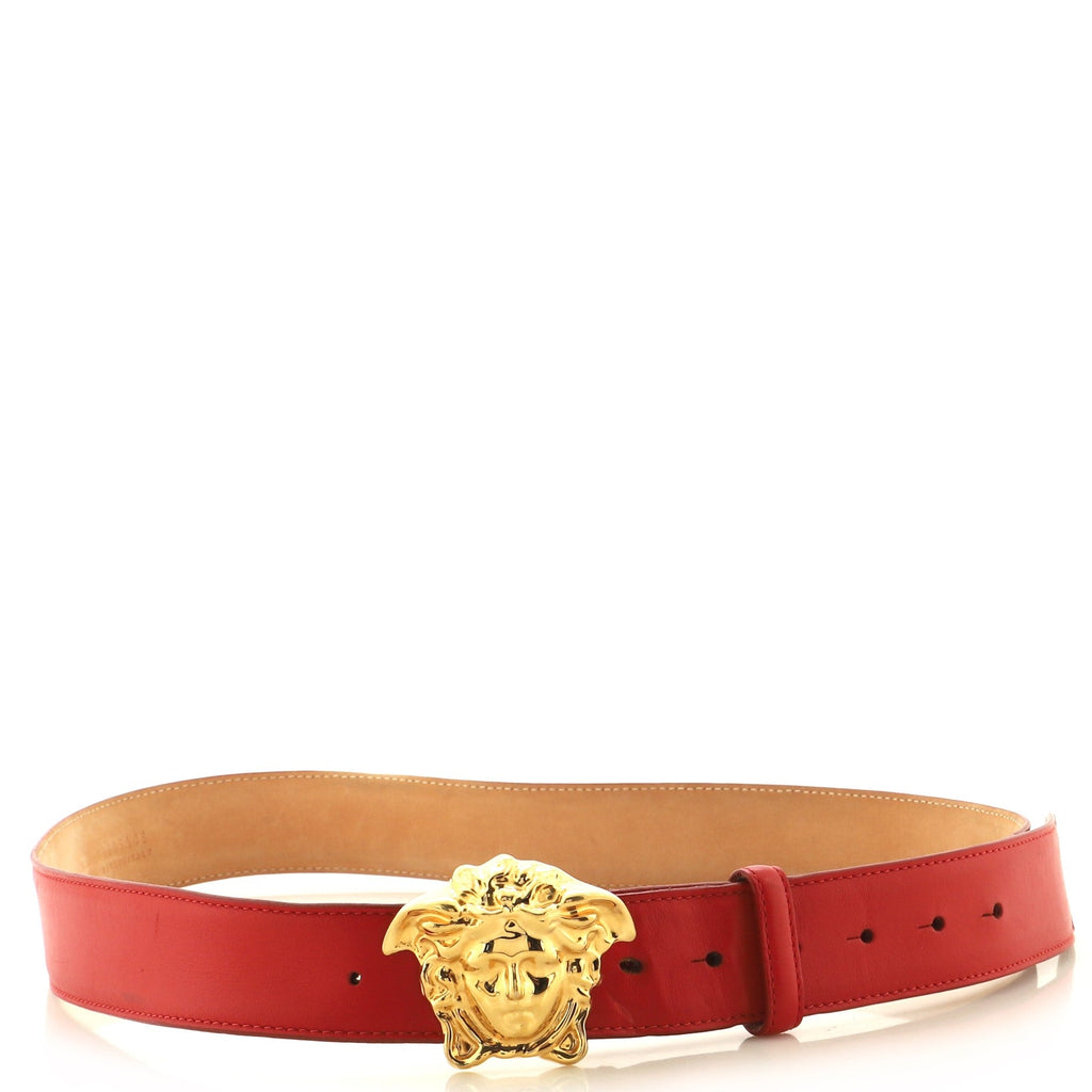 Medusa Buckle Belt Leather Wide 105