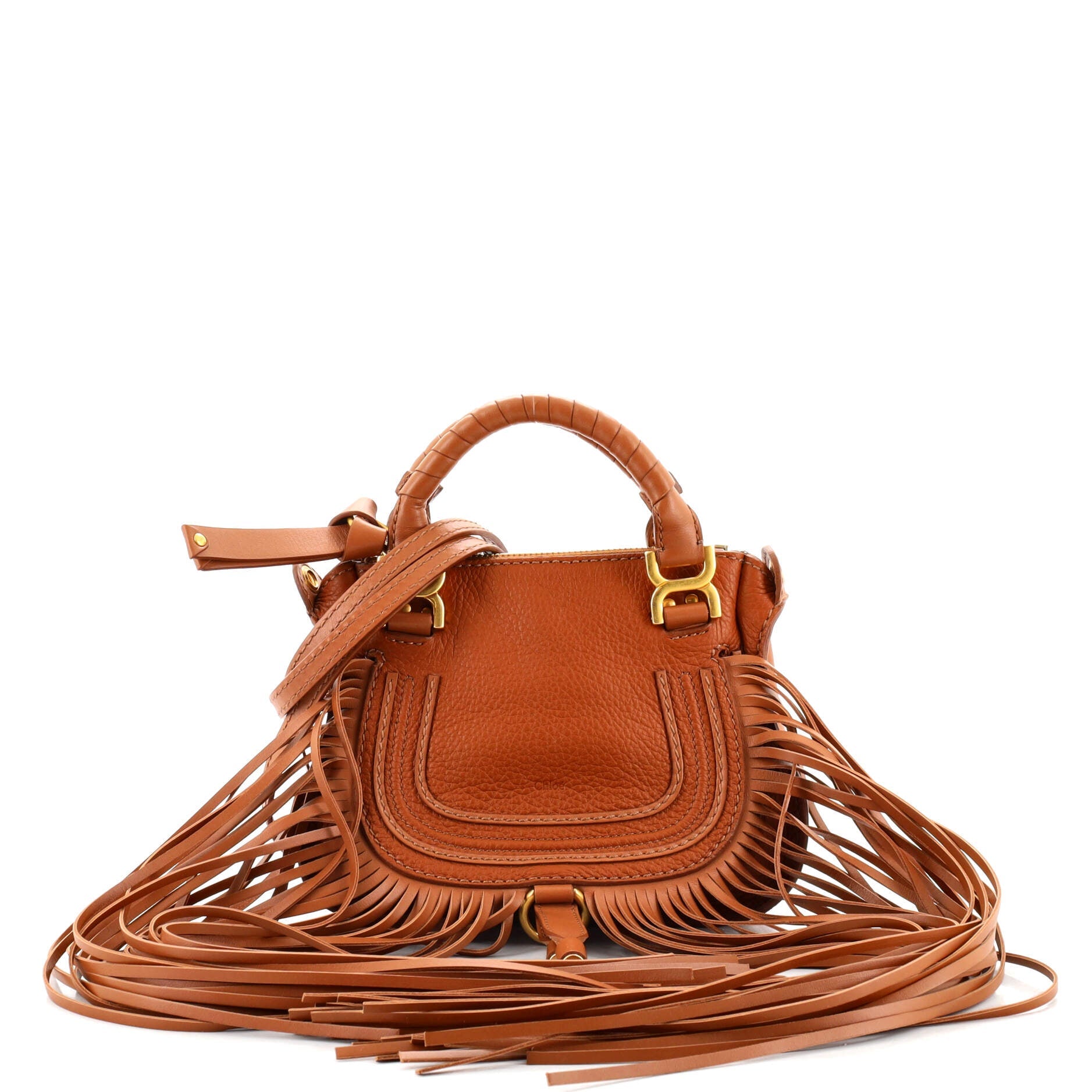 Marcie Fringe Satchel Leather Mini