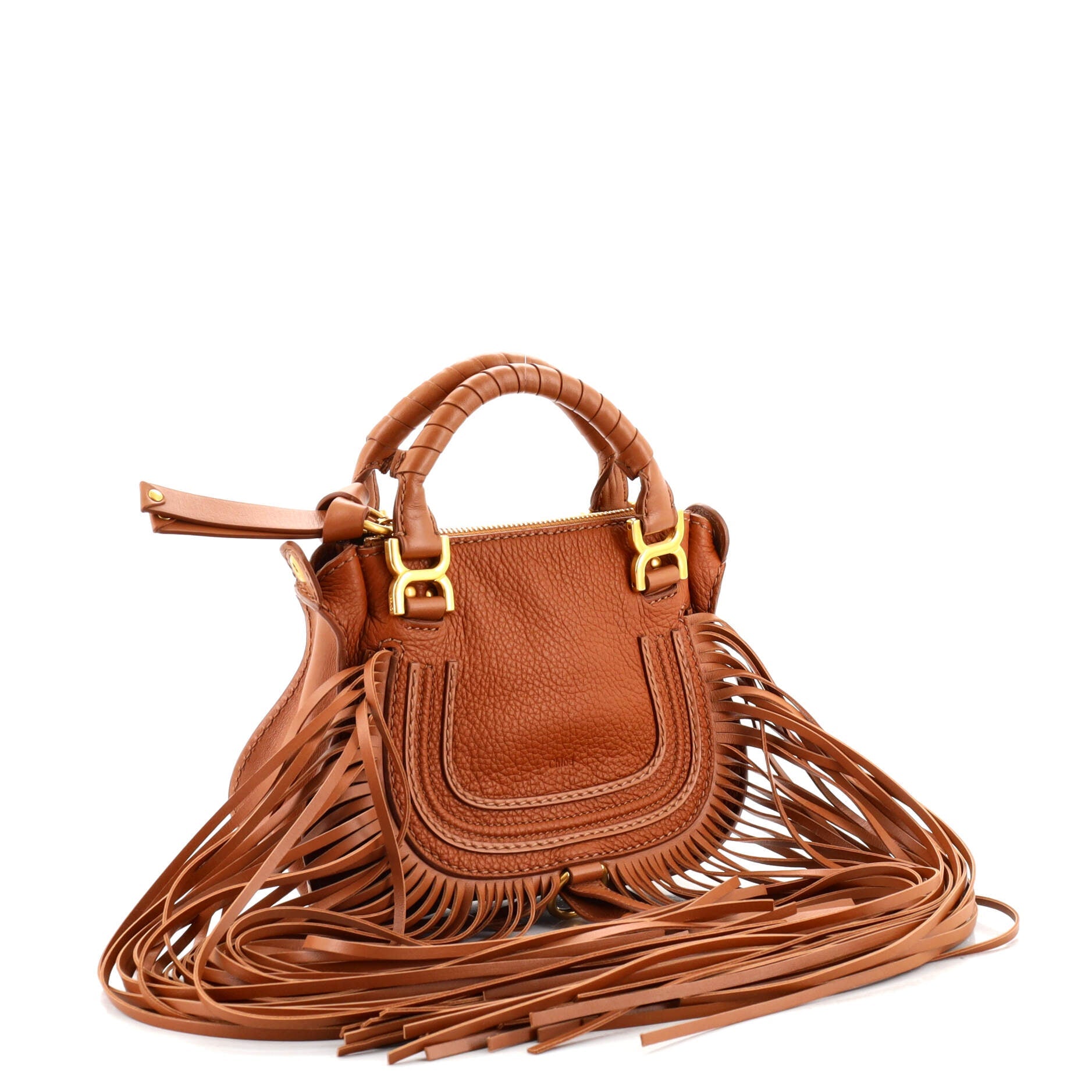 Marcie Fringe Satchel Leather Mini