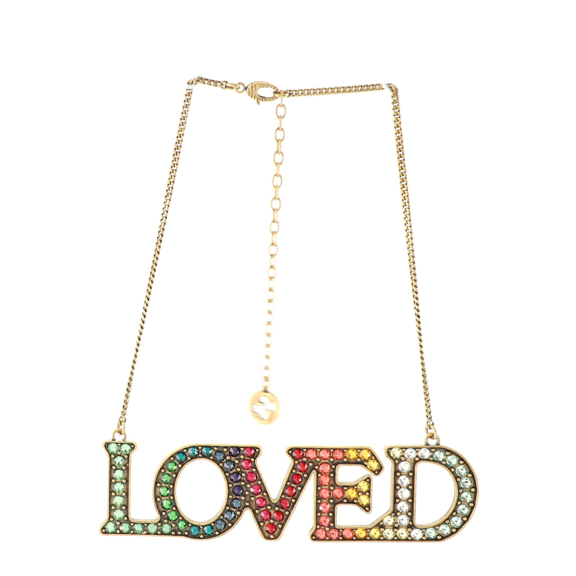 Loved Collar Necklace Crystal Embellished Metal